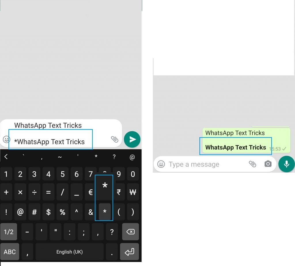 WhatsApp Text Tricks to Make text Bold