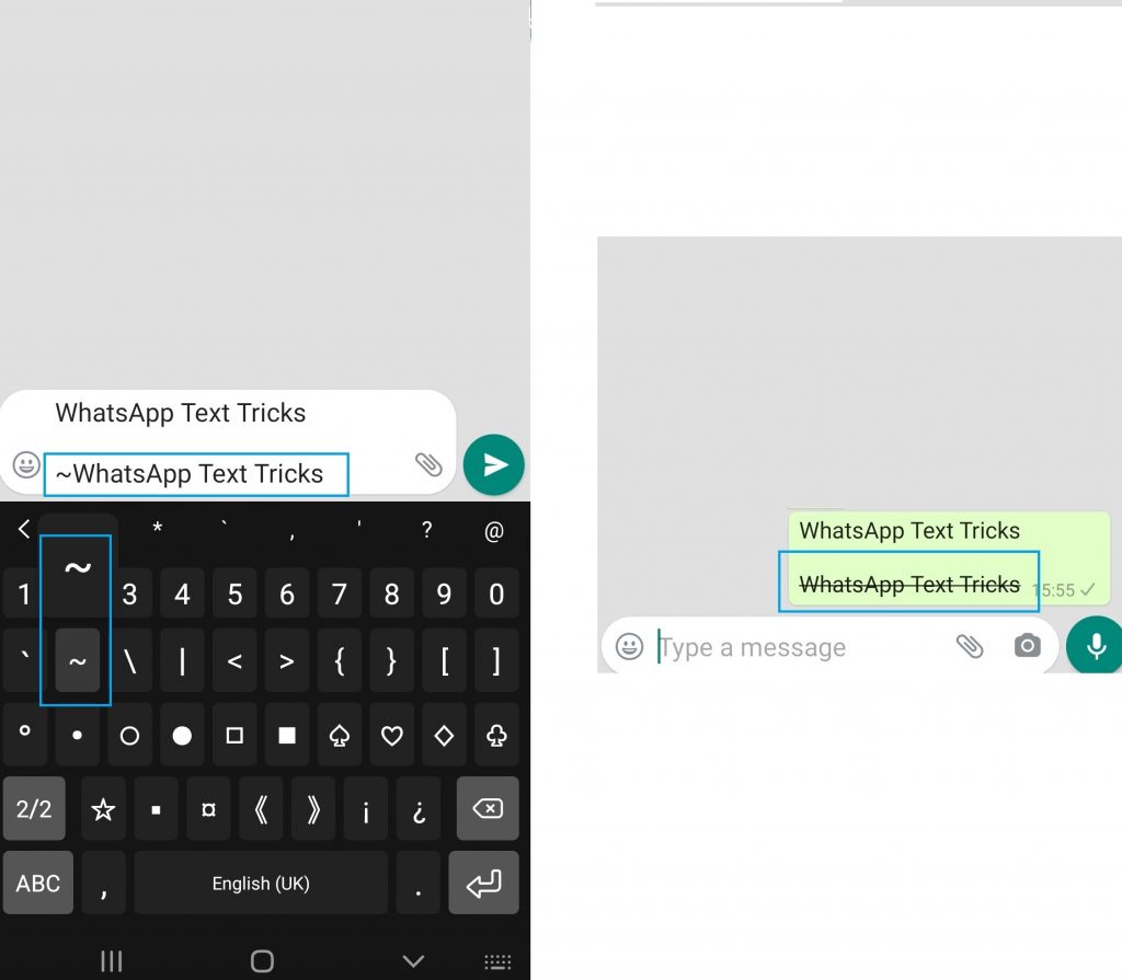 WhatsApp Tricks to make text with Strikethrough