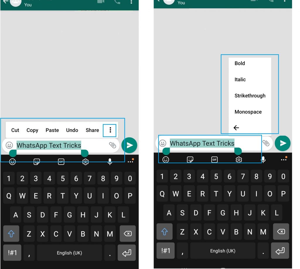 WhatsApp Text Tricks to Format the text
