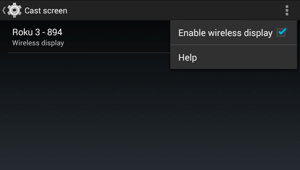 Click Enable wireless display - Zwift on Roku