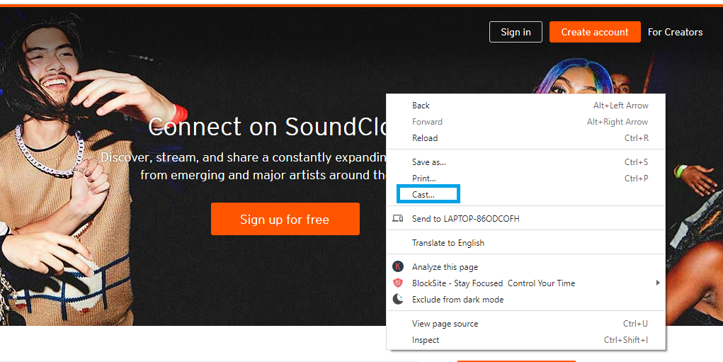 Chromecast SoundCloud from Computer