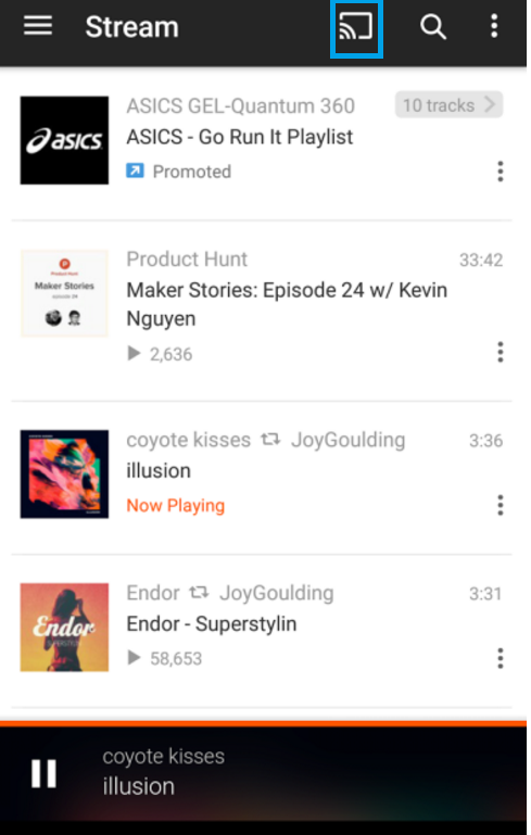 Chromecast SoundCloud from smartphone