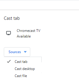 Google Chrome - Cast Tab