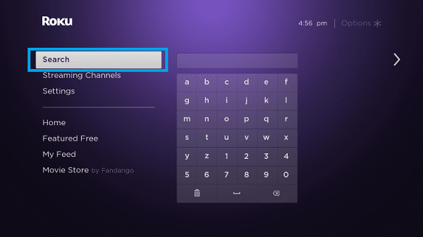 Select the Search option