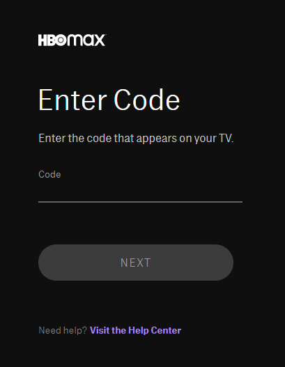 Enter the Activation code to activate HBO Max app
