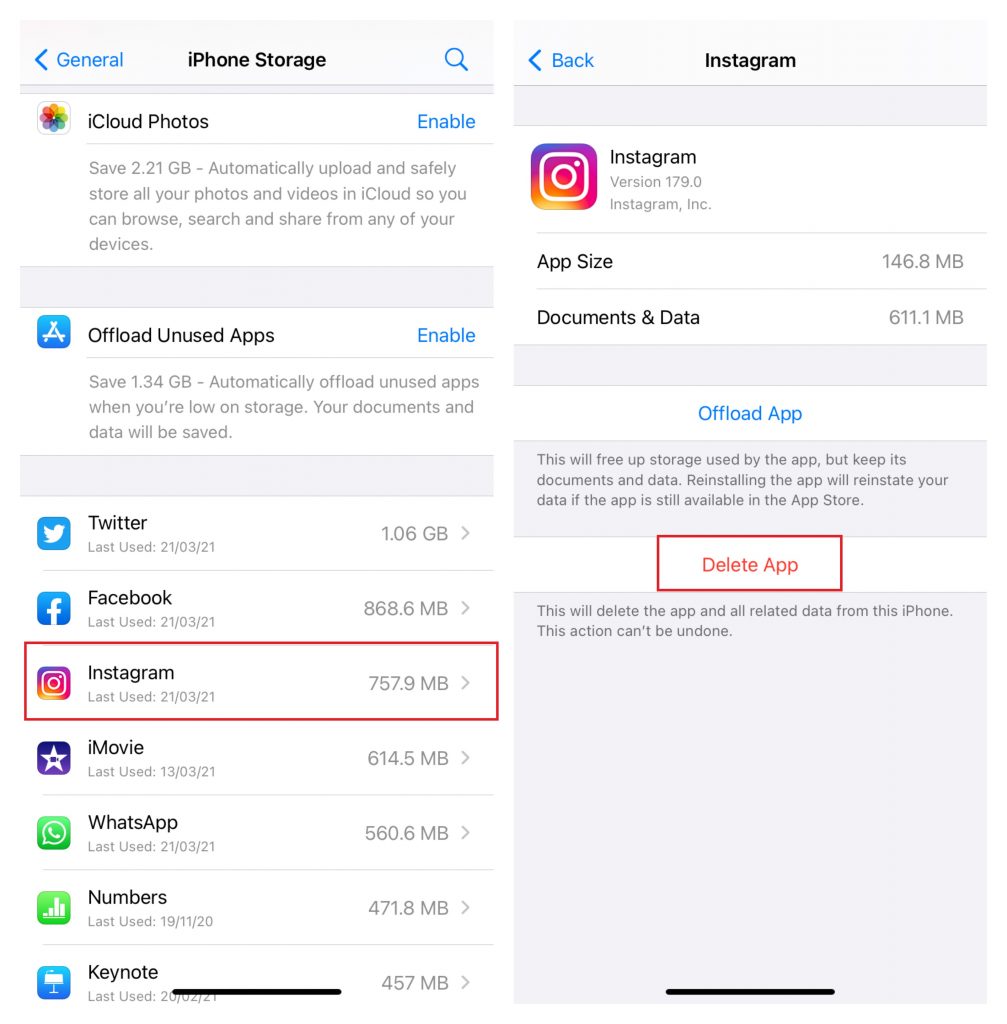 How to clear Instagram cache on iPhone