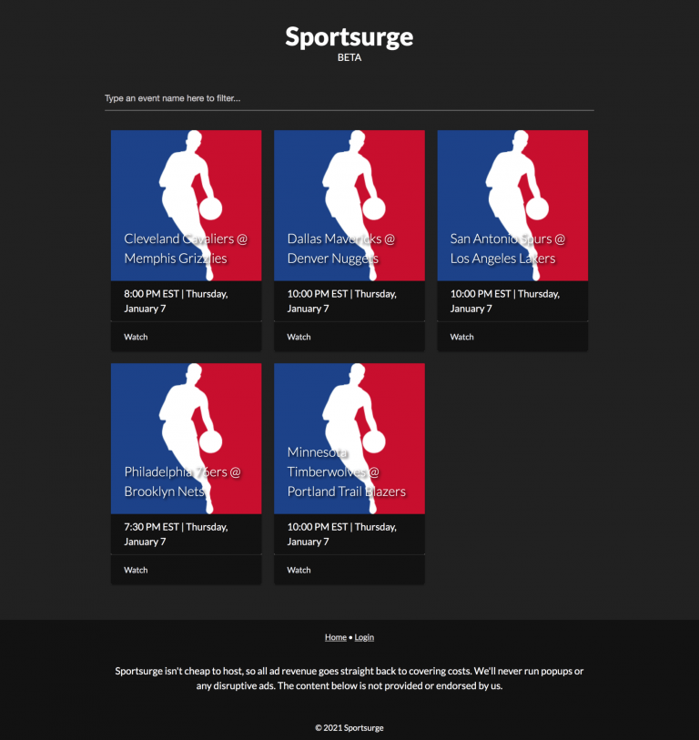 Sportsurge Watch Live Sporting Events for Free TechOwns