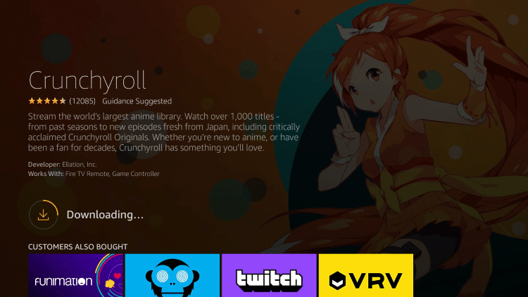 Crunchyroll on Firestick