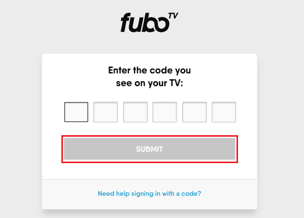 Hit the Submit button to activate fuboTV on Roku