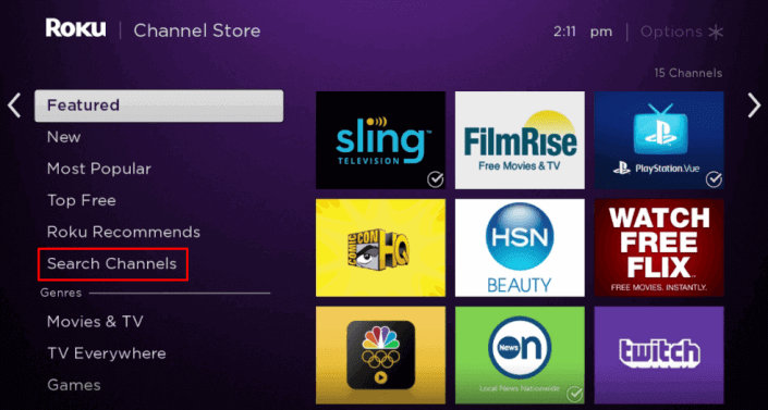 Select Search Channels - Adult Swim on Roku