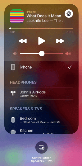 Select AirPlay to connect Apple TV