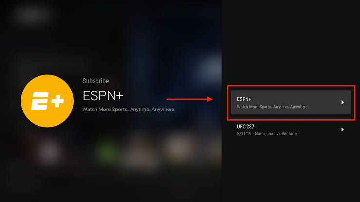 ESPN on Firestick- click ESPN +