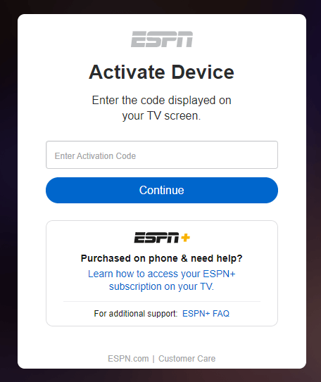 Enter the Activation code - F1 on Firestick