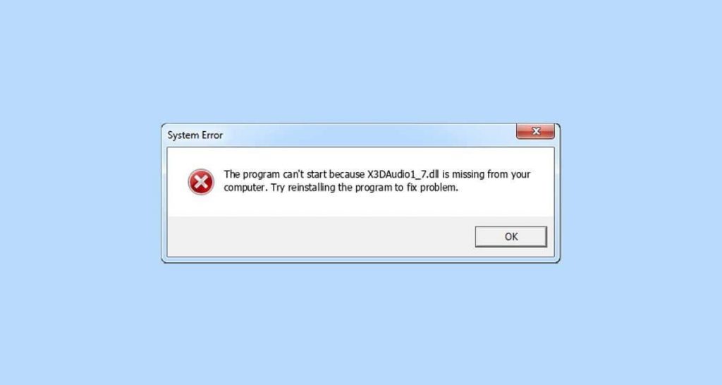 Fix X3DAudio1_7.dll Error