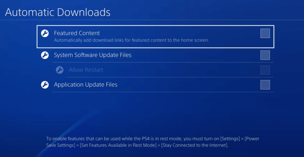 uncheck the automatic downloads - jailbreak PS4