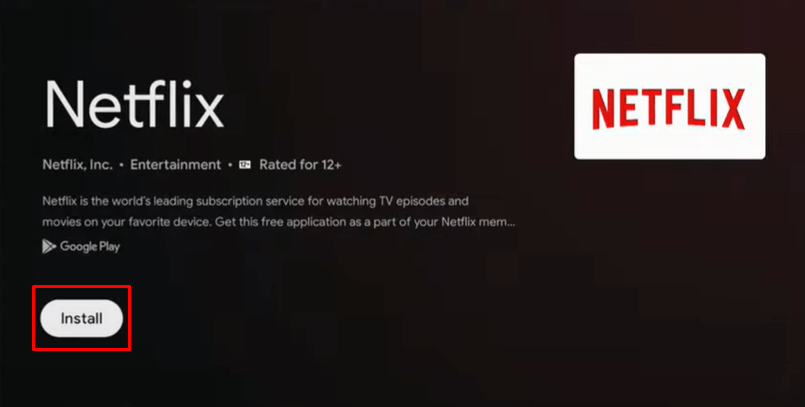 Install Netflix on Google TV