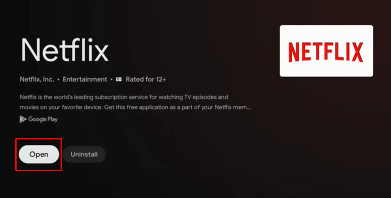 Open Netflix on Google TV