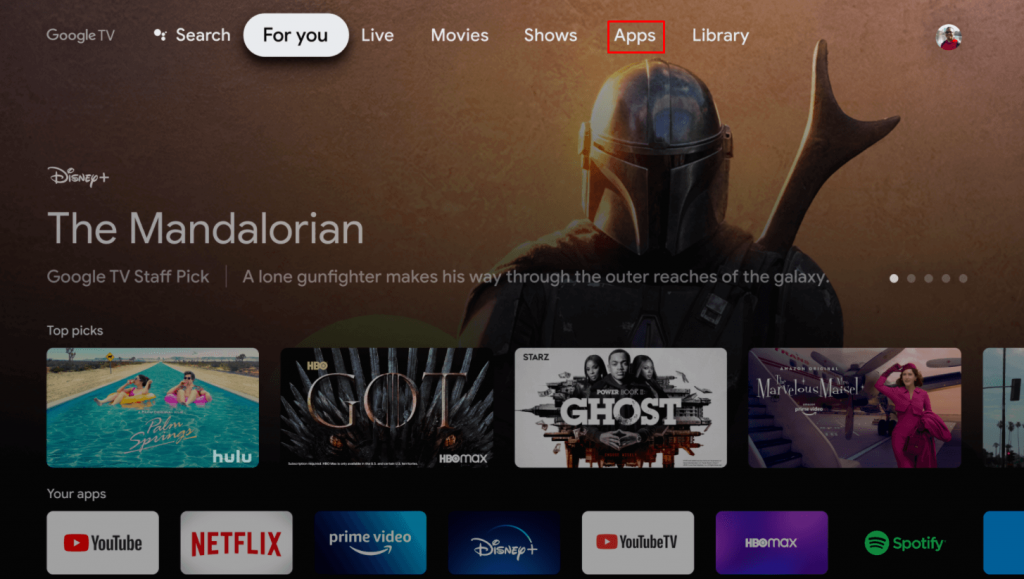 Select Apps - Netflix on Google TV