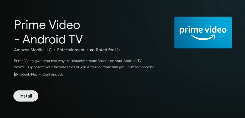 Install Prime Video on Google TV