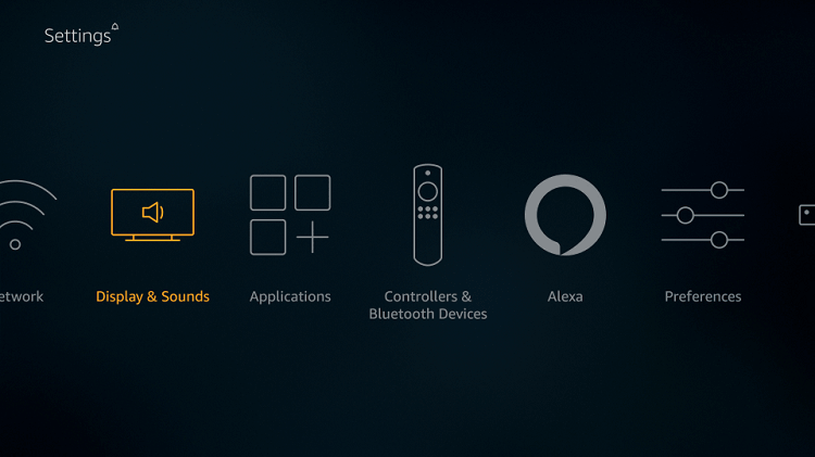 Select Display & Sounds - Skype on Firestick