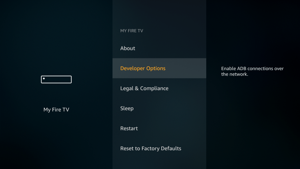 So Player on Firestick- click Developer option