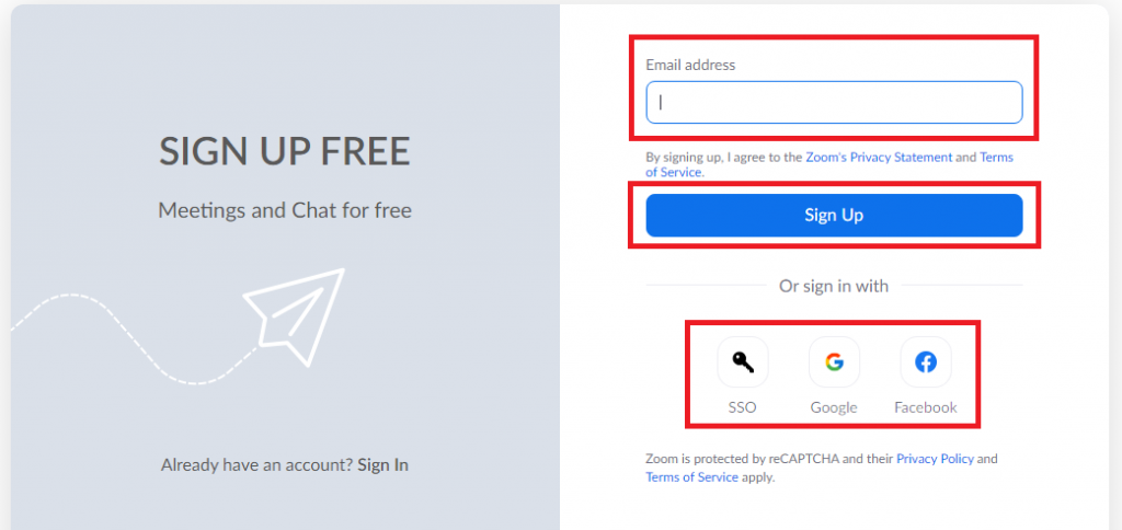 sign up for zoom