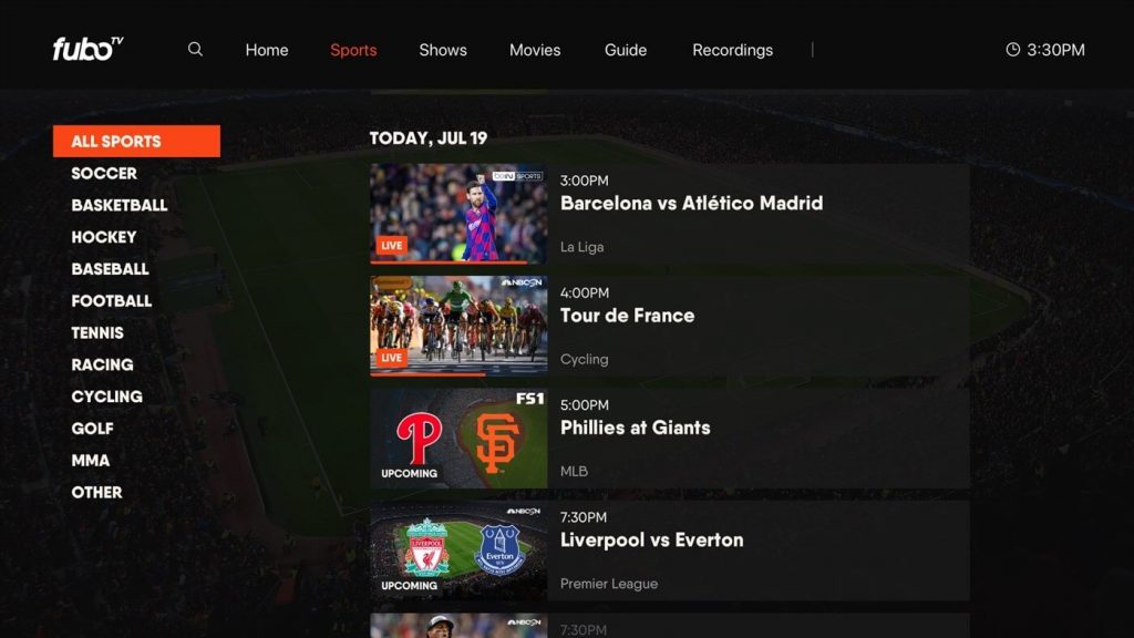 fuboTV on Xbox One