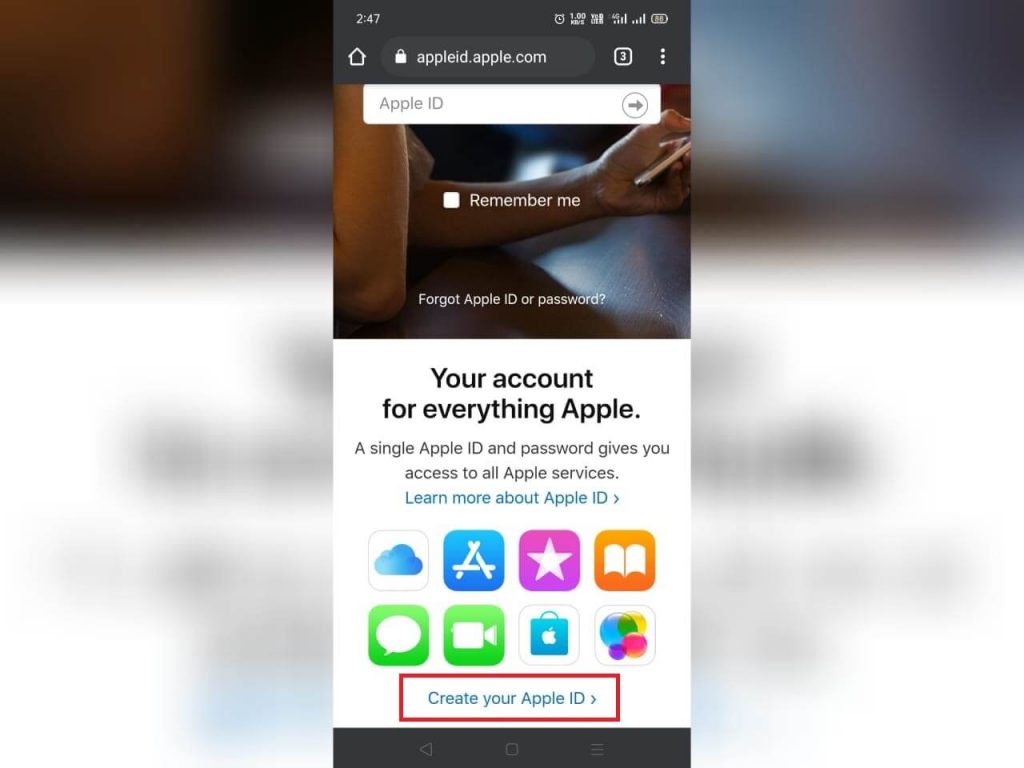 How to Create Apple ID on Android 