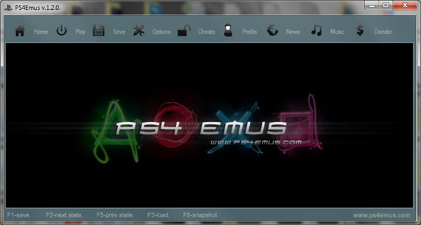 PS4 Emus running inside a window on Windows 7 OS
