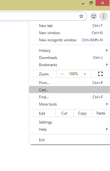 Choose the Cast option