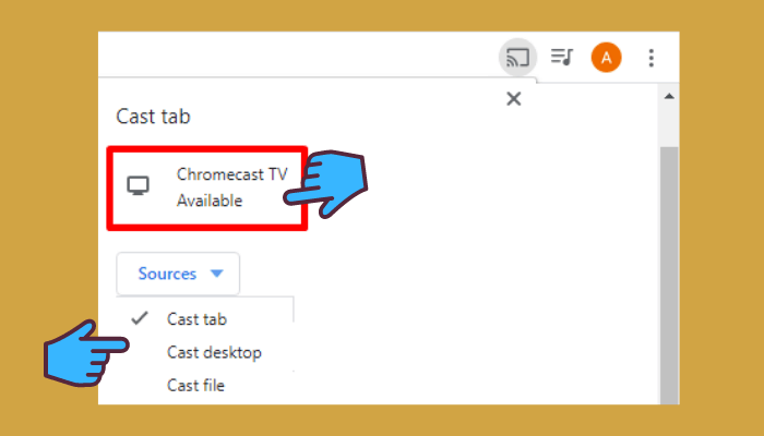select your device - Chromecast TNT