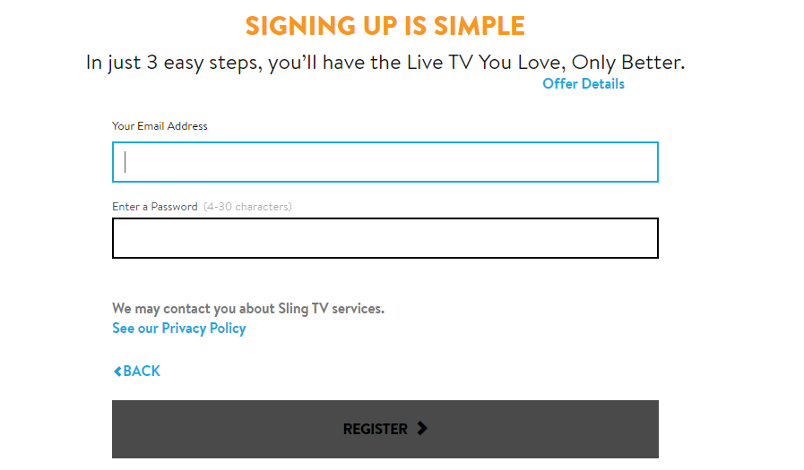 sign up for Sling TV to view FETV