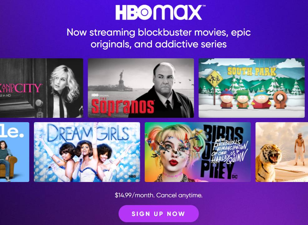 sign up - HBO Max on Roku