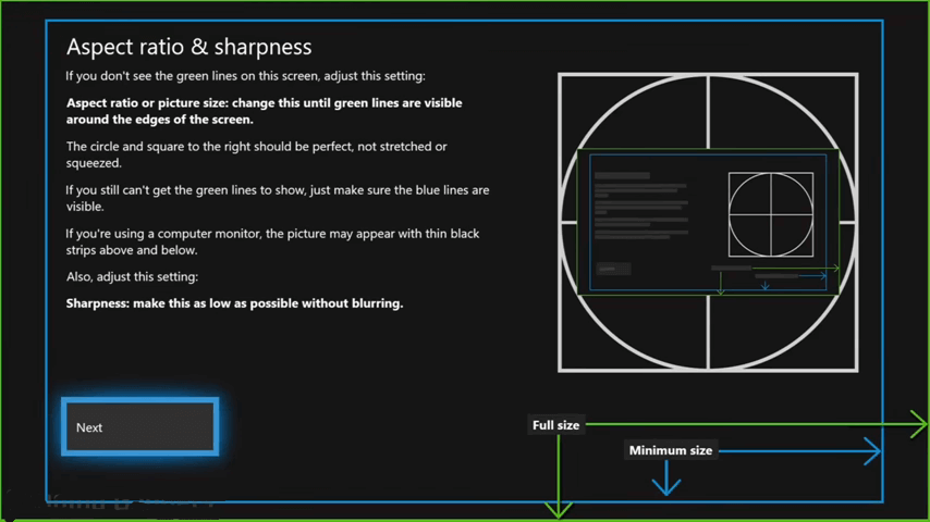 Manually adjust the screen size