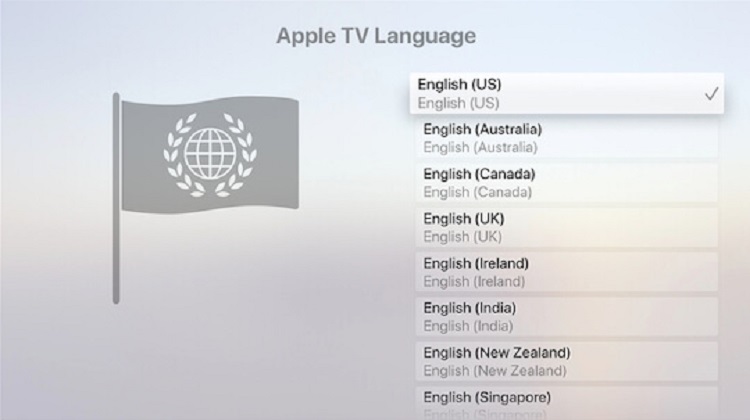 Choose the Language to change on Apple TV