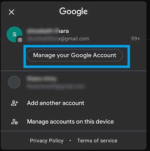 Manage your Google Account