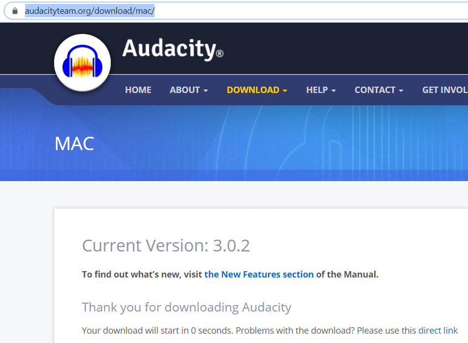 Install Audacity on Mac