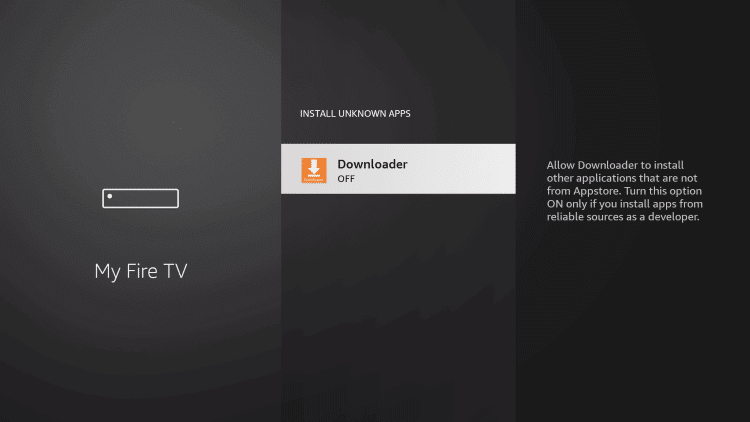 Turn on Downloader app to install OpenVPN on Firestick