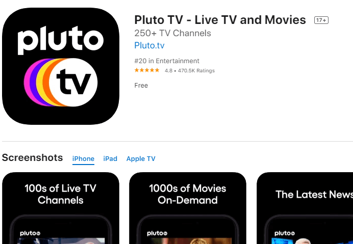 install Pluto TV on iPhone