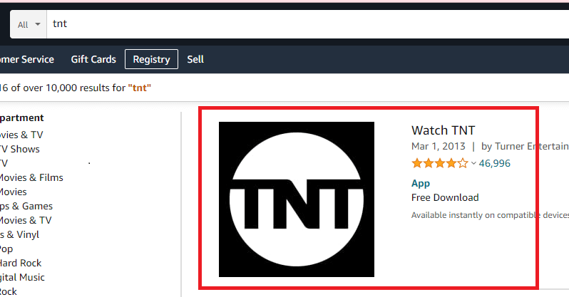 select TNT app