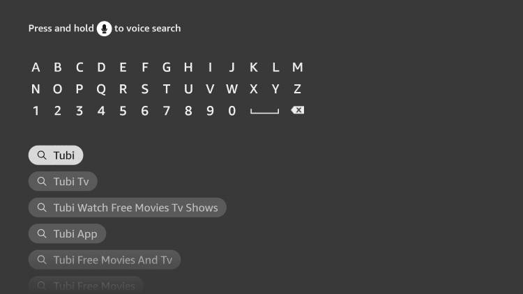 Search Tubi on Firestick
