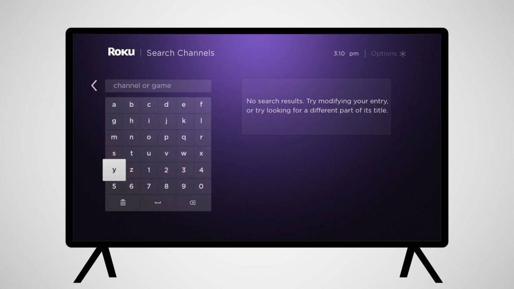 search for VH1 Roku