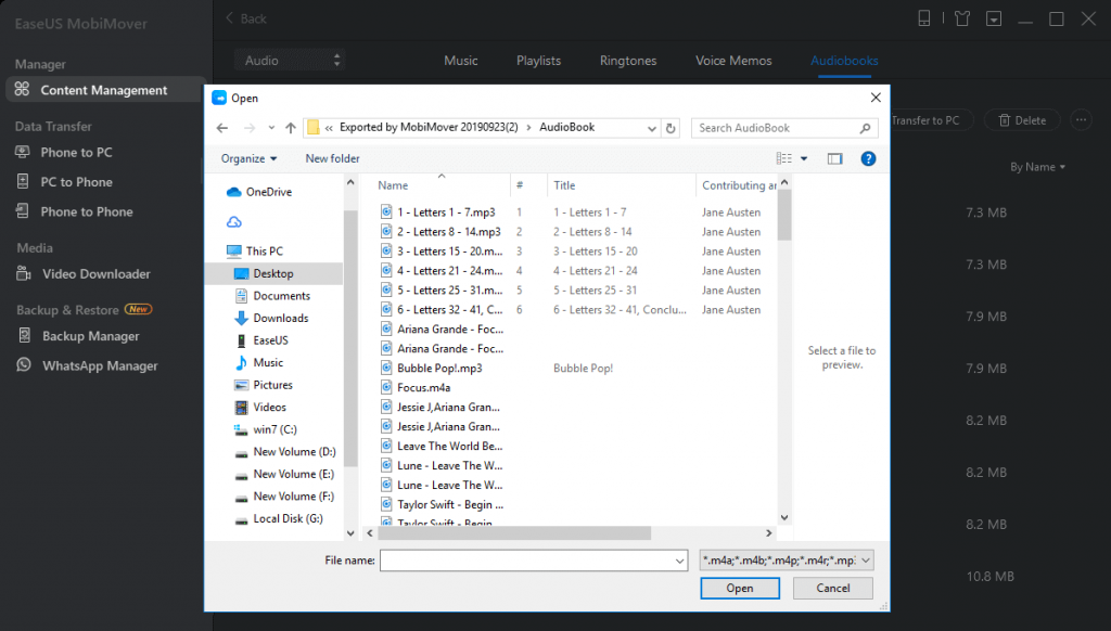 Add Audiobooks to iPhone With EaseUS MobiMover