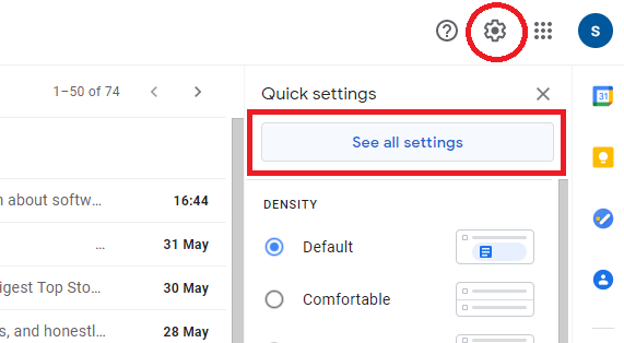 click settings icon