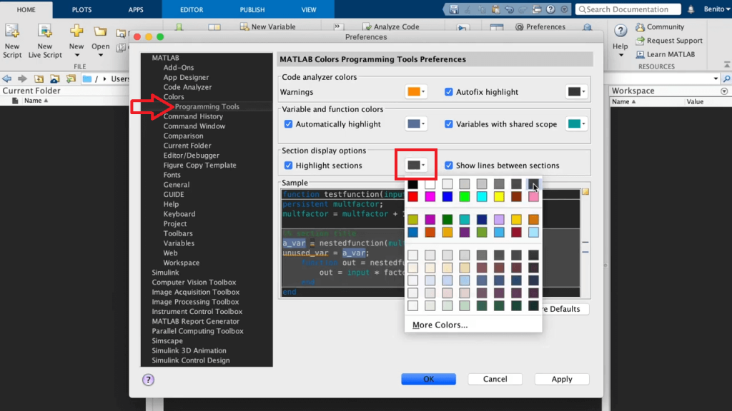 MATLAB Dark Mode