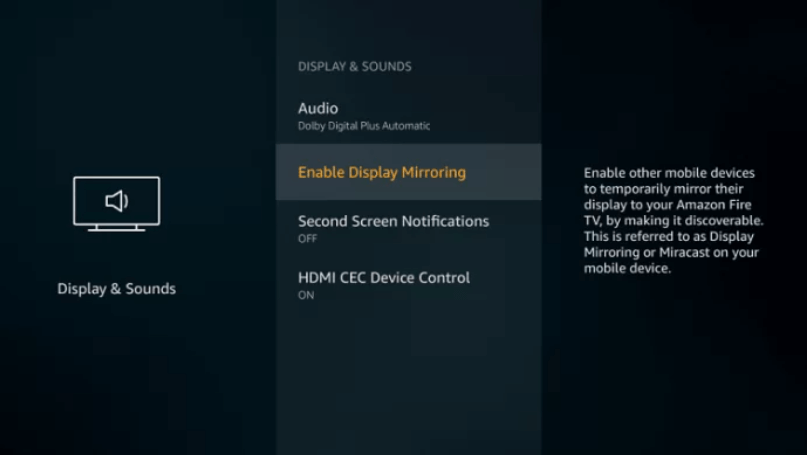 Enable Screen Mirroring on Firestick