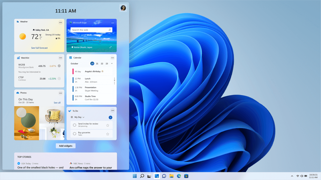 Widgets on Windows 11