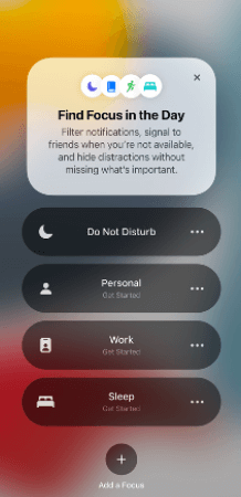 Focus settings - iOS 15 update