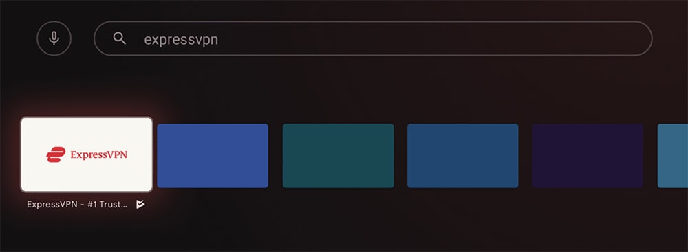 Search ExpressVPN on Android TV