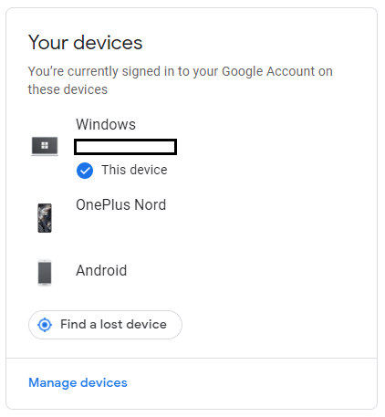 Select your Android device